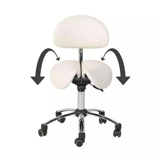 Ergonomická stolička so sedlovým sedadlom a opierkou na chrbát